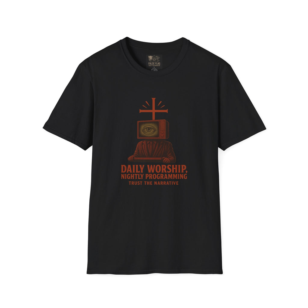 “Broadcast Salvation” Tee – The Faithful Tune In | False Flag Apparel