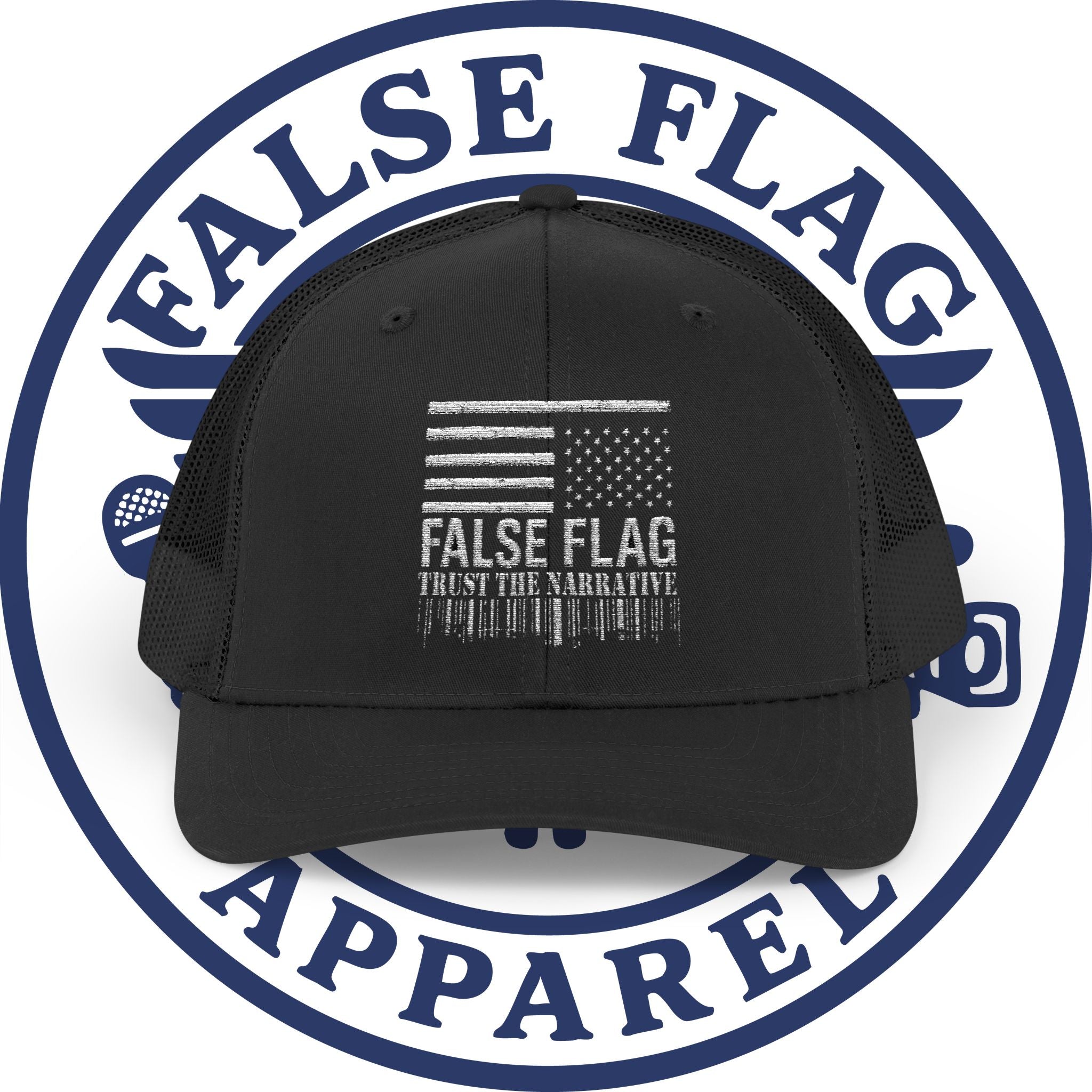 False Flag Snapback Trucker Cap  – Barcode Edition